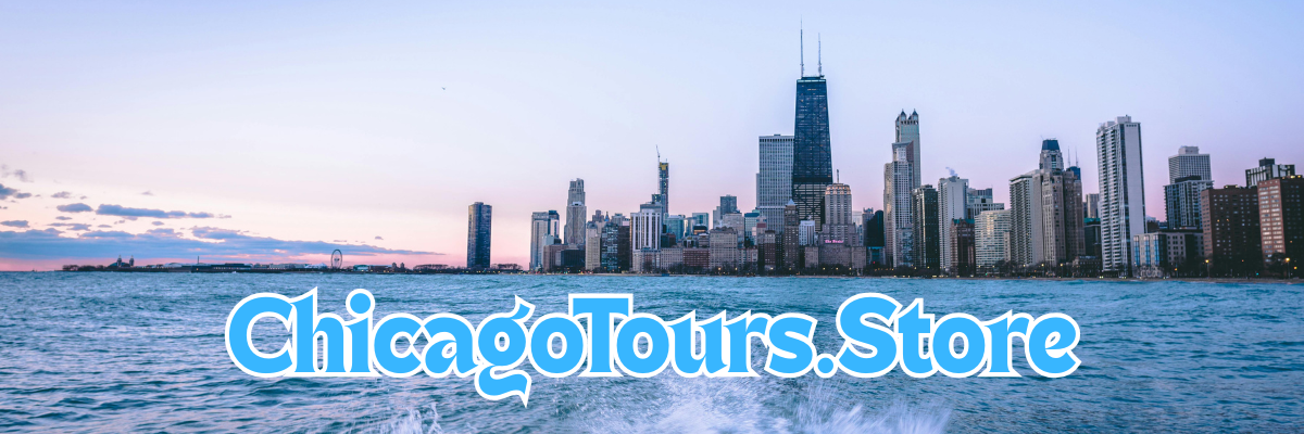 Chicago Tours Store. A picture of the Chicago skyline as viewed from a beach north of the Loop.